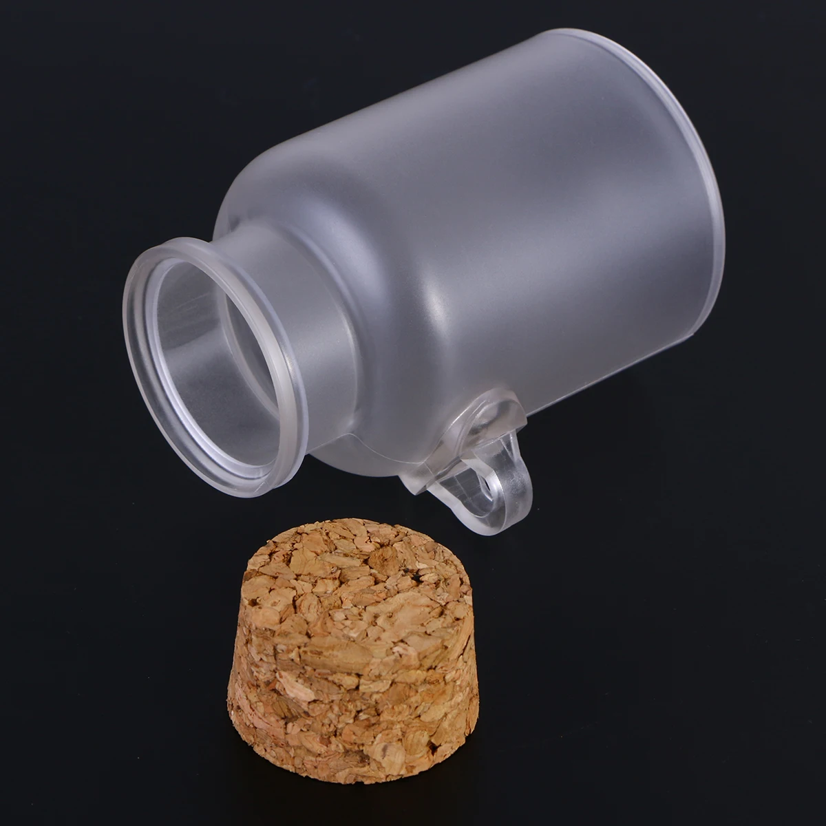 

Empty Bath Salt Bottle Jar 200g ABS Plastic Wooden Cork Spoon Spice Container DIY Plastic Bottle Cork Jars