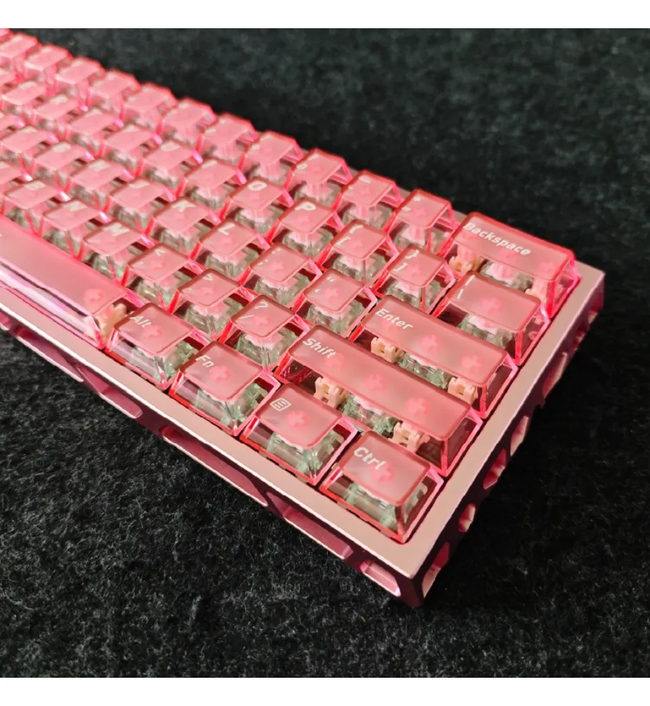 

Keycap Personalized two-color injection molding process Customized mechanical keyboard Personalized keycap Pink fog transparent