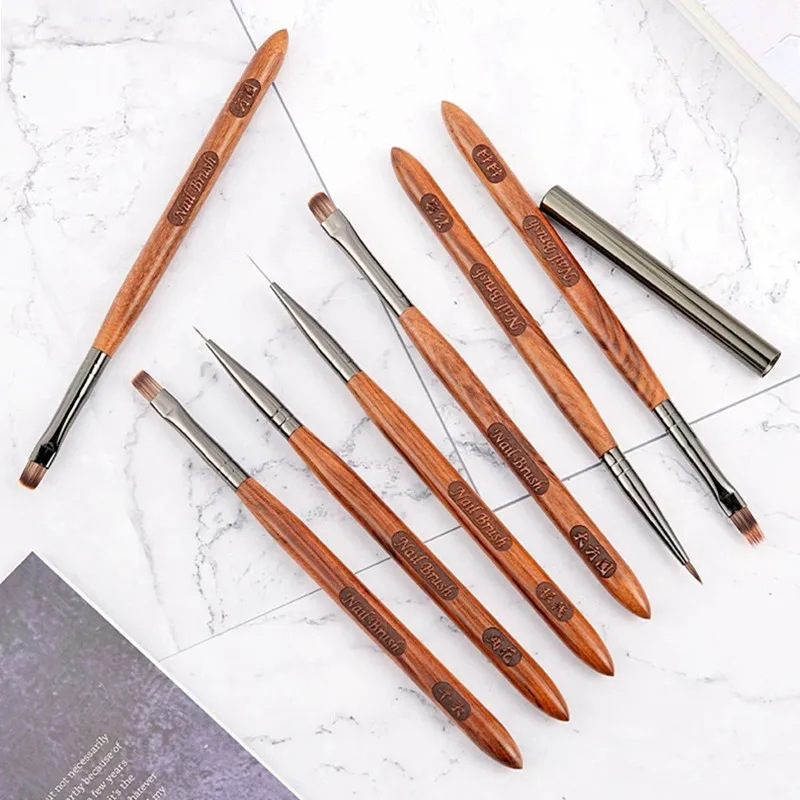 مجموعة فرشاة قلم الأظافر بأحجام مختلفة، قلم العلاج بالضوء لصق الأظافر مناسب لصالونات التجميل الاحترافية أو الاستخدام المنزلي، فرشاة أظافر جل #5