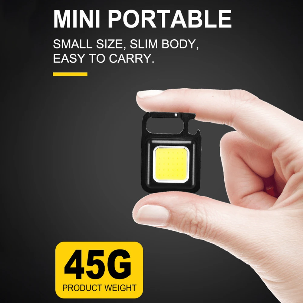 

Mini COB LED Pocket Flashlight USB Rechargeable Keychain Work Light Magnetic Torch Nightlight Lamp for Camping Fishing Outdoors