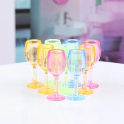 5Pcs 1:12 Miniature Doll Houses Colorful Wine Glass Cup Goblet Bar Drinking Bottle Kitchen Furniture Accessory Kids Pretend Toys