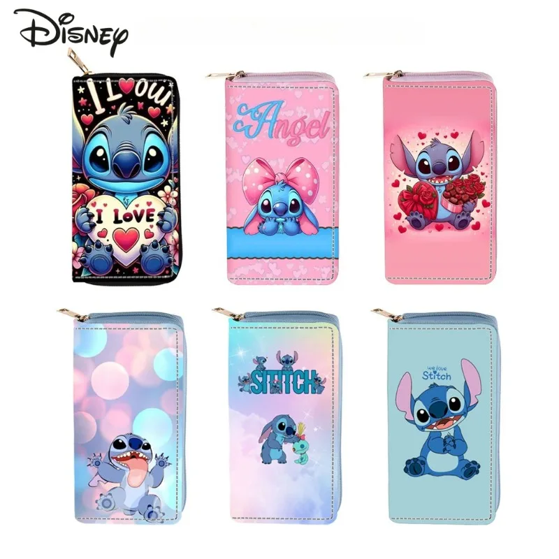 Stitch 2025 New Women's Long Wallet Fashionable and High-quality Women's Multi Card Bag Storage Cartoon Versatile Zero Wallet