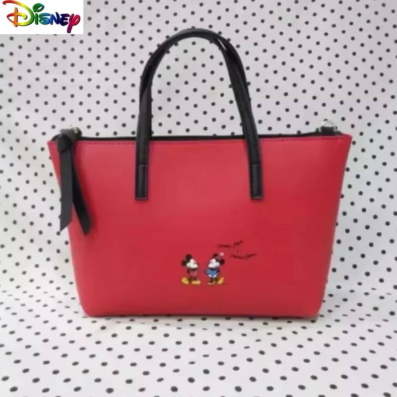 

Disney Cartoon Mickey Minnie Fashion Casual Zipper Sealed High Quality Large Capacity Women's Handheld Tote Bag