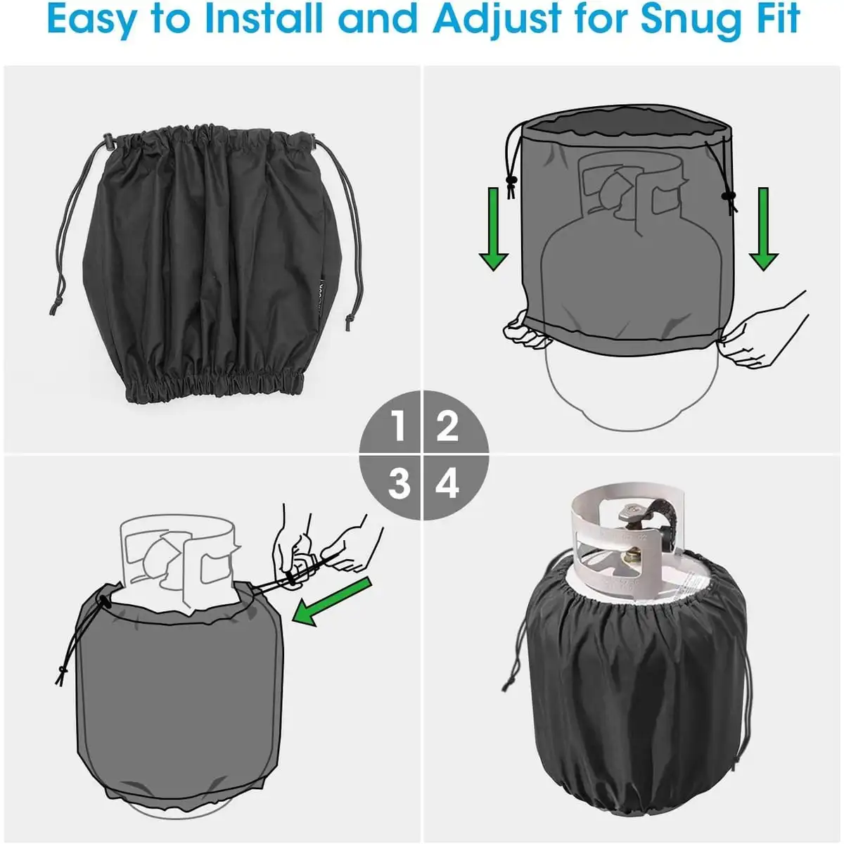 20lb Propane Gas Tank Cover Waterproof UV Resistant Outdoor BBQ Gas Cylinder Protective Cover Dustproof Propane Bottle Cover
