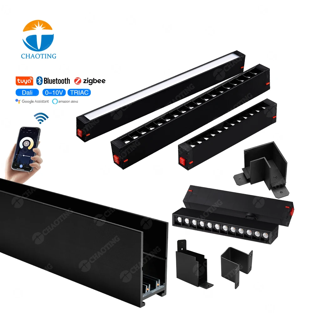 European CE ROHS Certification LED Spot Grille Light 220V Magnetic Track Light Surface Recessed Pendant LED Magnetic Track Light
