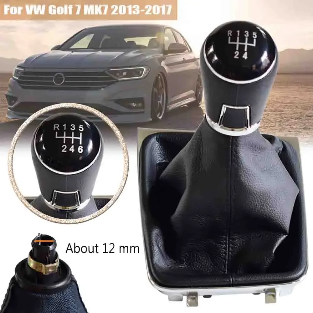 For VW Golf 7 A7 MK7 GTI GTD 2013 2014 2015 2016 2017 2018 Car 5 6 Speed Car Gear Stick Level Shift Knob PU Leather Cover