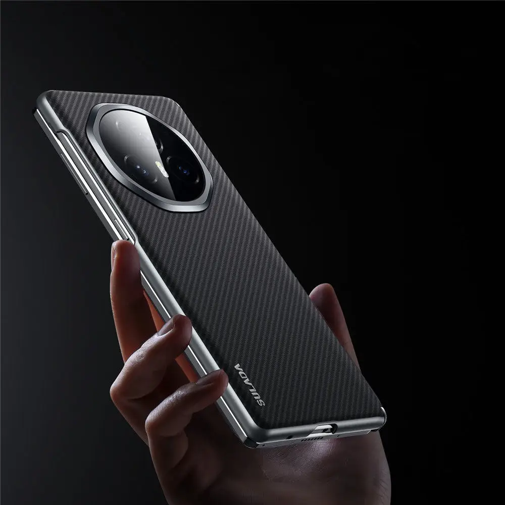 

Magnetic Slim Aramid Fiber Pattern Leather Case For Honor Magic V5 V3 VS3 Hinge Armor Cover