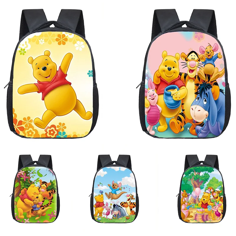 

12 inch Winnie the Pooh Infantile Small Backpack for Kids Baby Cute School Bags Children Gift Primary School Bookbag Mochila