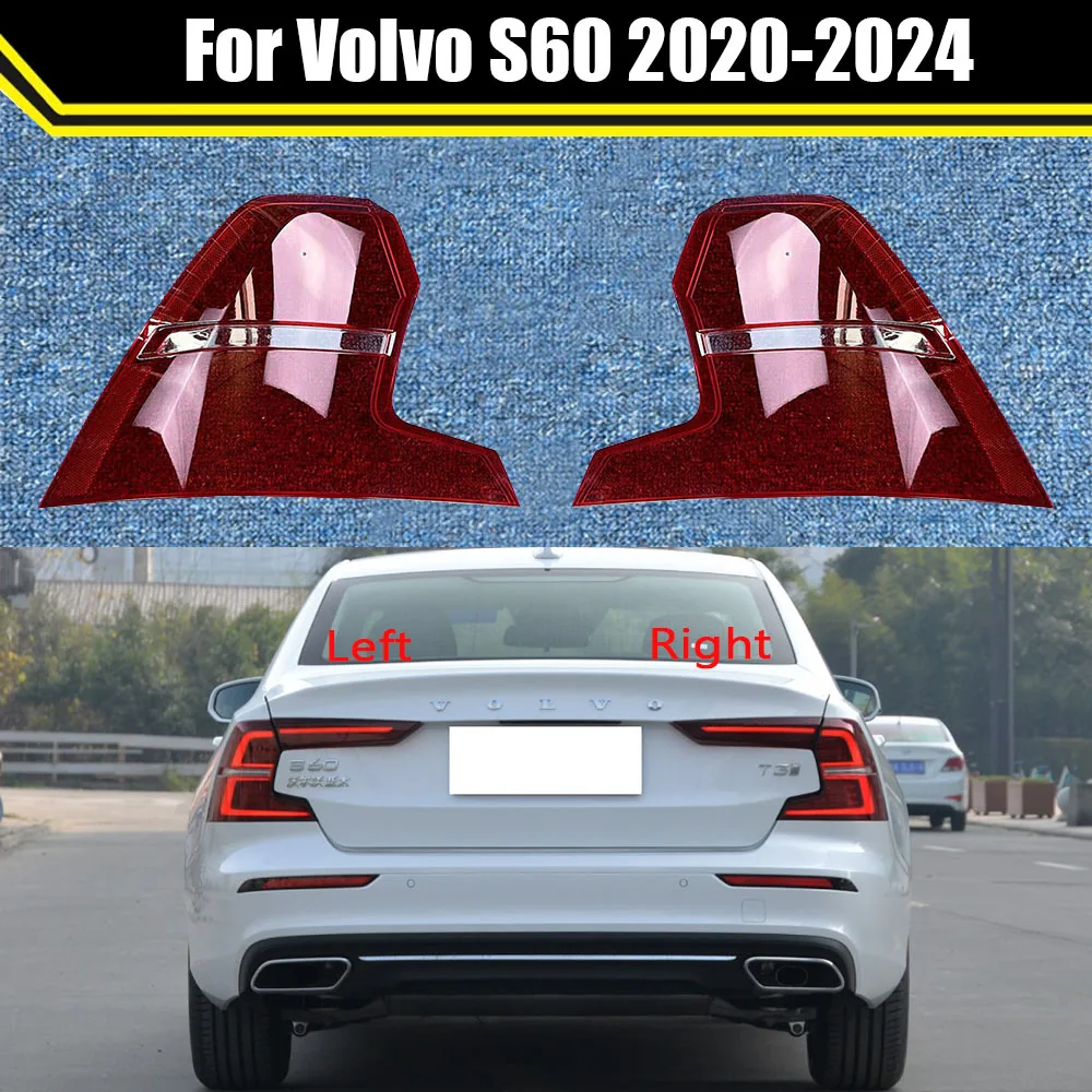 

For Volvo S60 2020-2024 For Car Rear Taillight Shell Brake Lights Shell Replacement Auto Rear Shell Cover Mask Lampshade