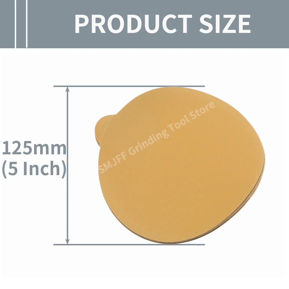 50PCS 5 Inch PSA Sanding Discs Set,P40-800 Self Adhesive Sticky Back Sandpaper,Aluminum Oxide Pads for DA Sander Auto Wood Metal