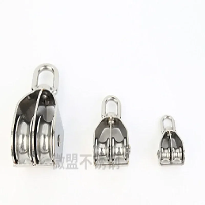 1pcs M100 High Quality Stainless Steel Heavy Duty Steel Single Wheel Swivel Lifting Rope Pulley Block