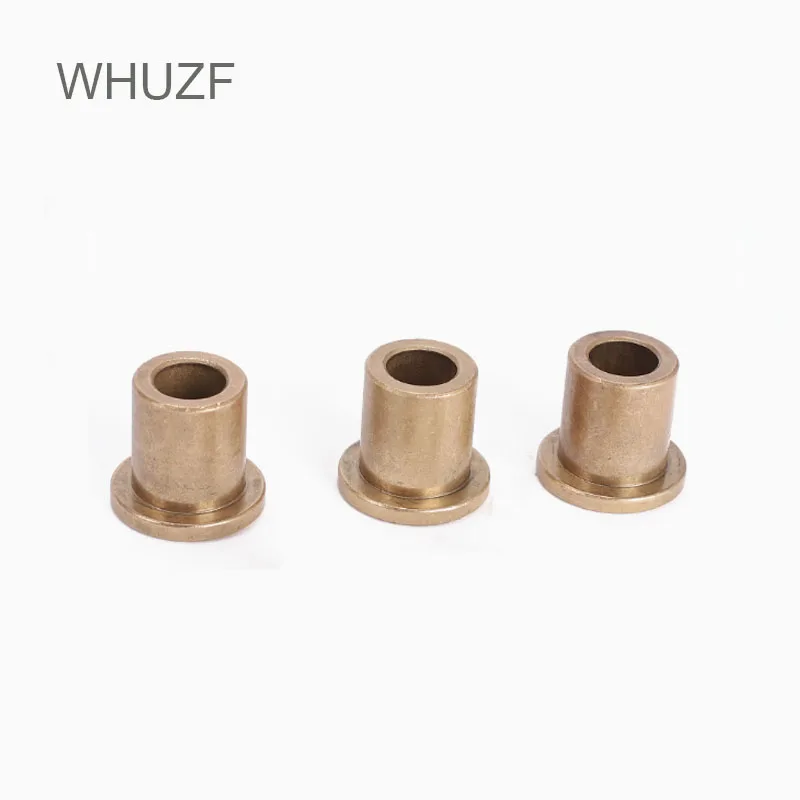 5PCS ID 4 5 6 8 10 12mm Flanging Self-Lubricating Bearing Powder Metallurgy Oil Copper Bushing Guide Sleeve with Stepped Flange