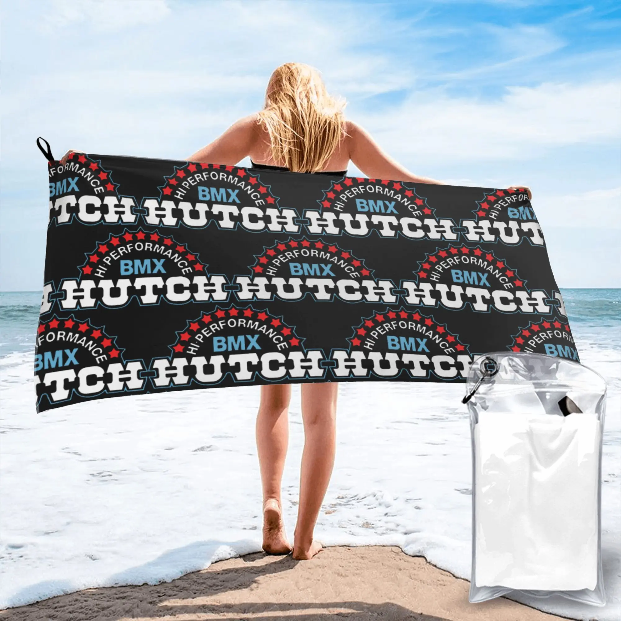 Hutch Hi-Performance BMX Red White Blue Black Tim Judge Beach Towel Soft Microfiber Quick Dry Absorbent Quick Towels For Bath