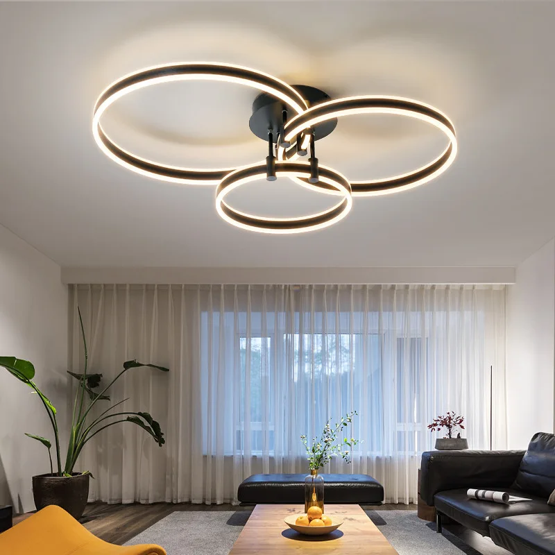 

Modern Rings Led Chandelier Ligthing Lustre For Living Room Bedroom Home Ceiling Mounted Hanging Lamp Indoor Pendant Lights