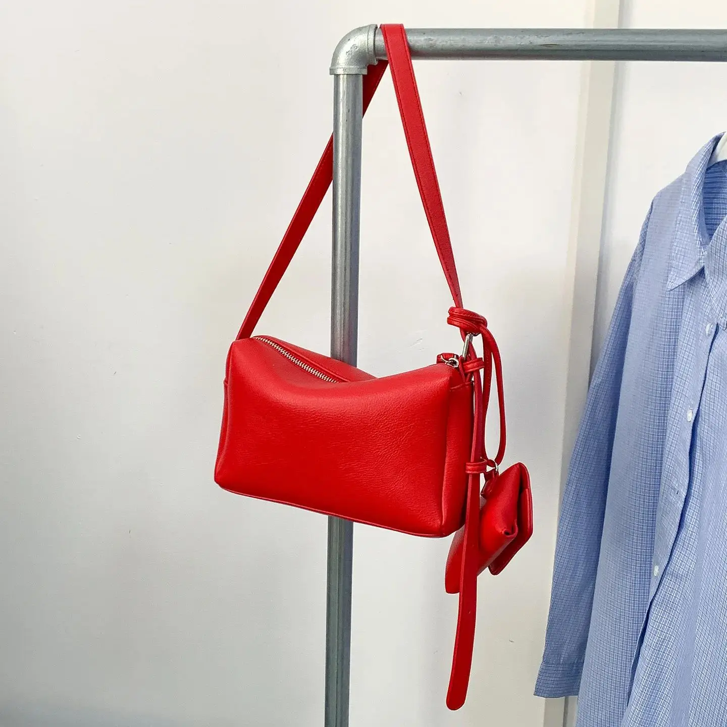 الكورية نمط الراقية الجلود الناعمة حقيبة مربعة عصرية بسيطة متعددة الاستخدامات بولي PU حقيبة كتف حقيبة كروسبودي 2025 صيف جديد حقيبة يد #2