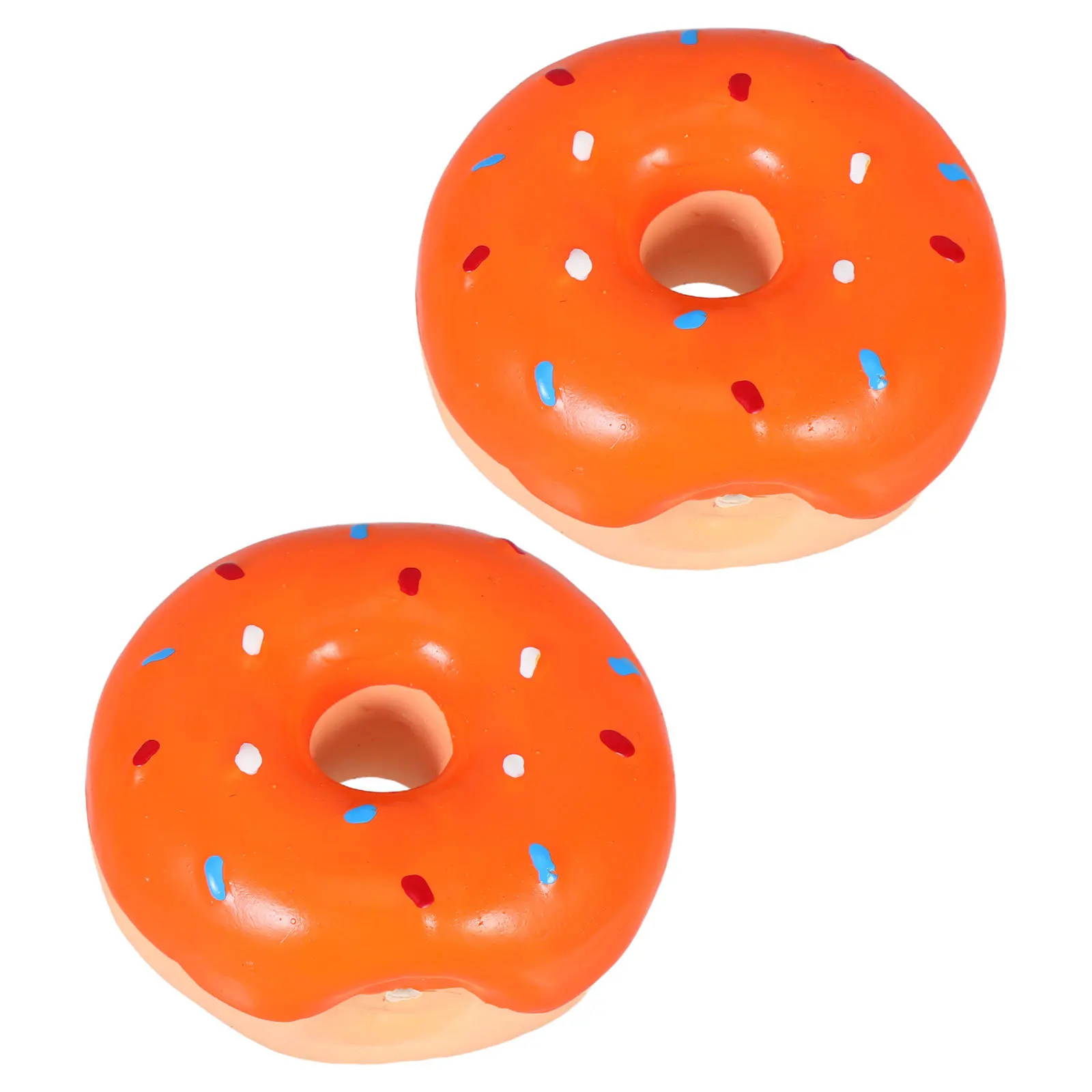 2 قطعة جرو دونات الصوت التفاعلية الحيوانات الأليفة طفل الكلاب صار صرير البرتقال المضغ العدوانية مضغ