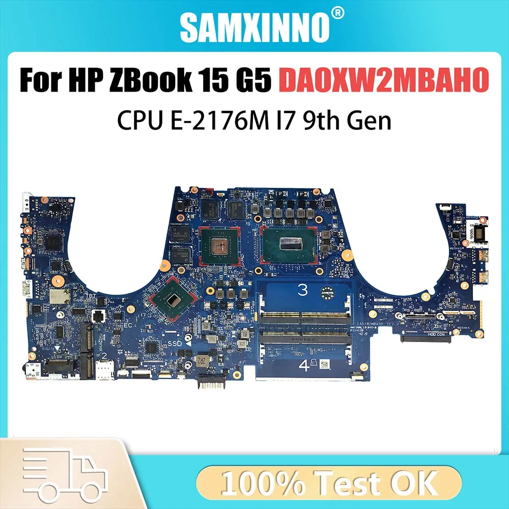 DA0XW2MBAH0 Mainboard For HP ZBOOK 15 G5 Laptop Motherboard With I7-9850H I7-9750H E-2176M CPU Test OK