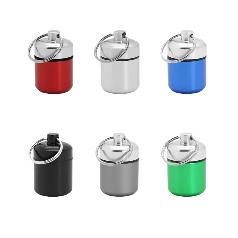 New High Quality Portable Mini Aluminum Waterproof Pill Box with Sealed Storage, Flat Head, and Keychain for Medicine