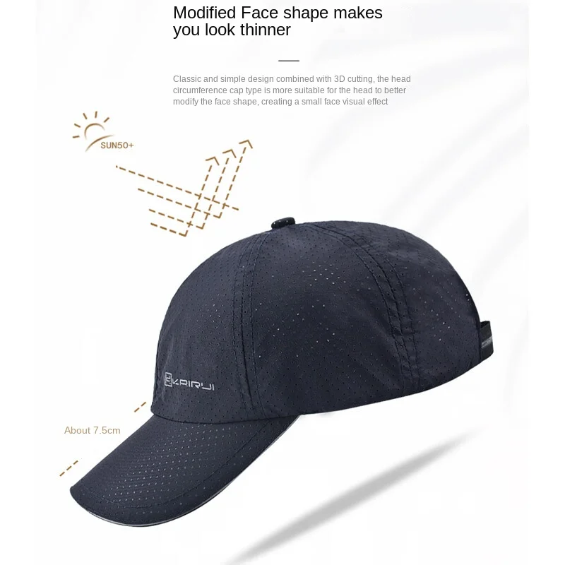 Summer Baseball Hats For Men Quick Dry Sport Cap ForOutdoor Fashion Adjustable Thin Gorras Hombre Casual Make The HeadBreathable