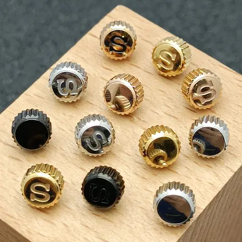 Screw-in Case Replace High Quality Watch Crown Engraved Signed 'S' fits nh/35 nh/36 movement 3 Style Include crown tube stem