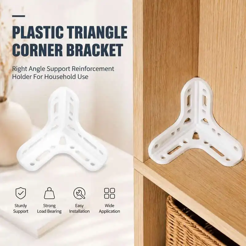 Plastic Triangle Corner Bracket Right Angle Support Code Furniture Joint Reinforcement Holder For Household Use