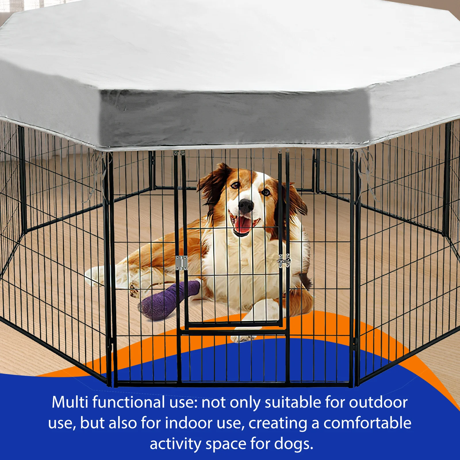 Capa impermeável para canil de animais de estimação, pano oxford, cercadinho para cães, proteção contra o sol, gaiola para cães ao ar livre, cobertura de telhado, acampamento, protetor de gaiola para animais de estimação