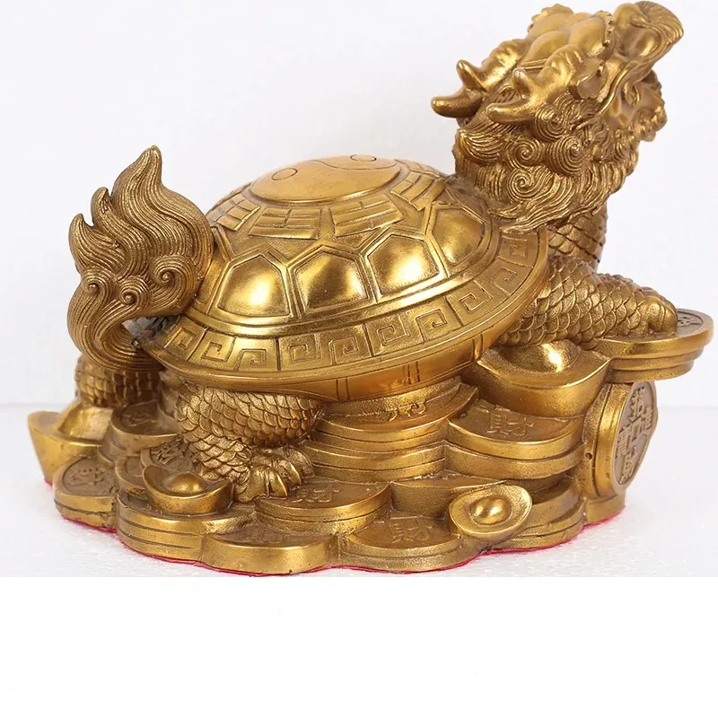 Feng Shui Wealth Prosperity Brass Dragon Turtle Statue  Best Housewarming Congratulatory Gift,Feng Shui Decor