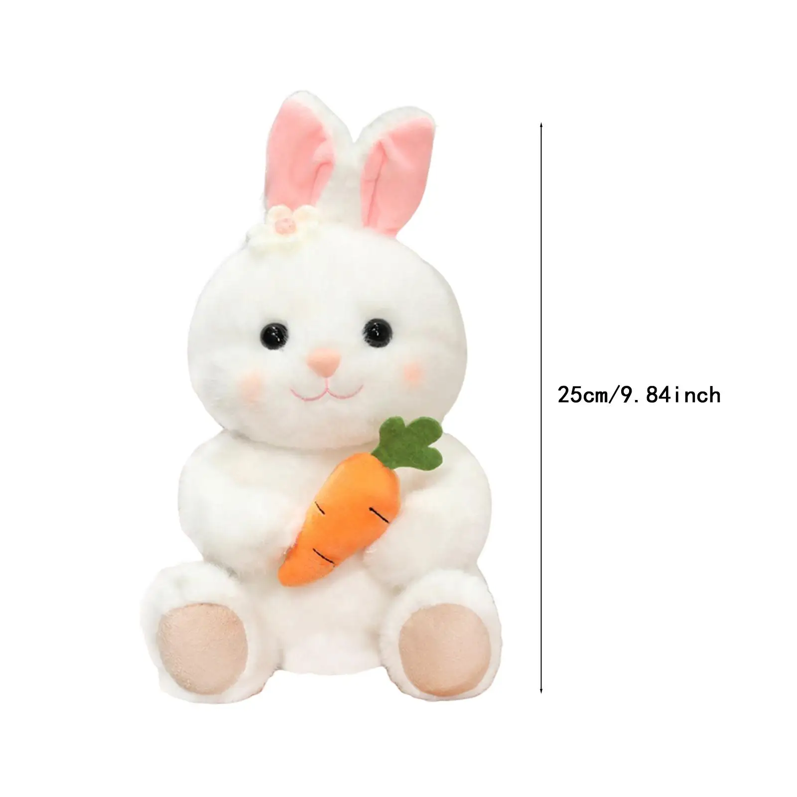 Rabbit Plush Toy with Carrot,Cute,Companion,Rabbit Doll,Stuffed Toy for Baskets Filler Home Decoration Gift for Kids Girls