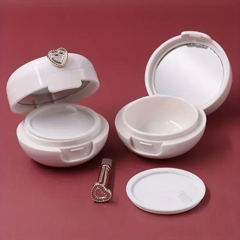 Contenitore per balsamo per labbra da 1 pezzo con specchio e applicatore - Custodia per imballaggio in crema portatile - Prodotto di bellezza essenziale per i movimento