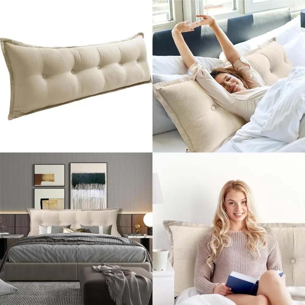 

Rectangular Queen Size Headboard Pillow for Bed Bolster Pillows Back Support Daybed Pillows Sitting Comfort