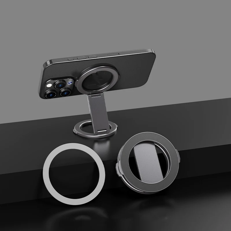 Suporte de anel de telefone magnético dupla face para acessórios magsafe suporte de anel de telefone multifuncional para iphone 14 15 16 pro