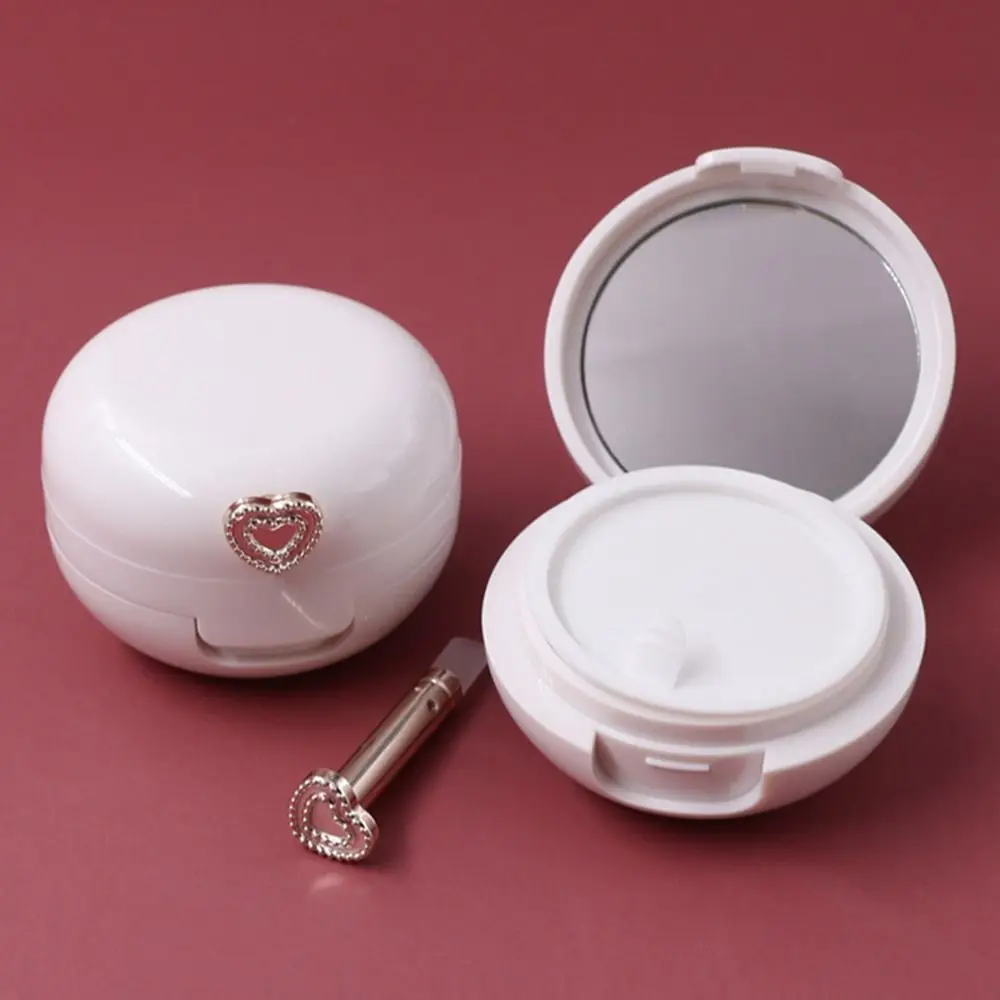 Pocket Mirror 20g Lip Film Bottle with Brush Portable Lip Film Box with Mirror White Lip Scrub Jar