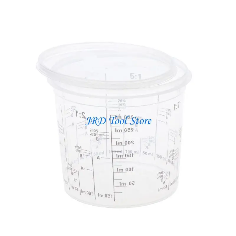 A2UD 400ml Disposable Clear Plastic Paint Mixing Cups Mixing Pot Paint Mixing Calibrated Cup Accurate Paint Liquids Durable