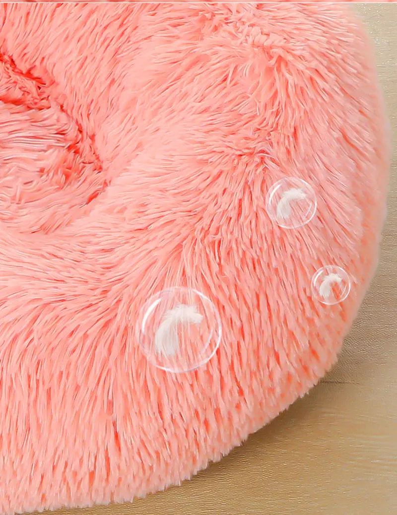 40-60cm Rundes Haustierbett für Große Hunde Superweiches Katzenbett Langhaariges Hundekissen Katzenmatte Tier-Schlafsofa – Detail 9