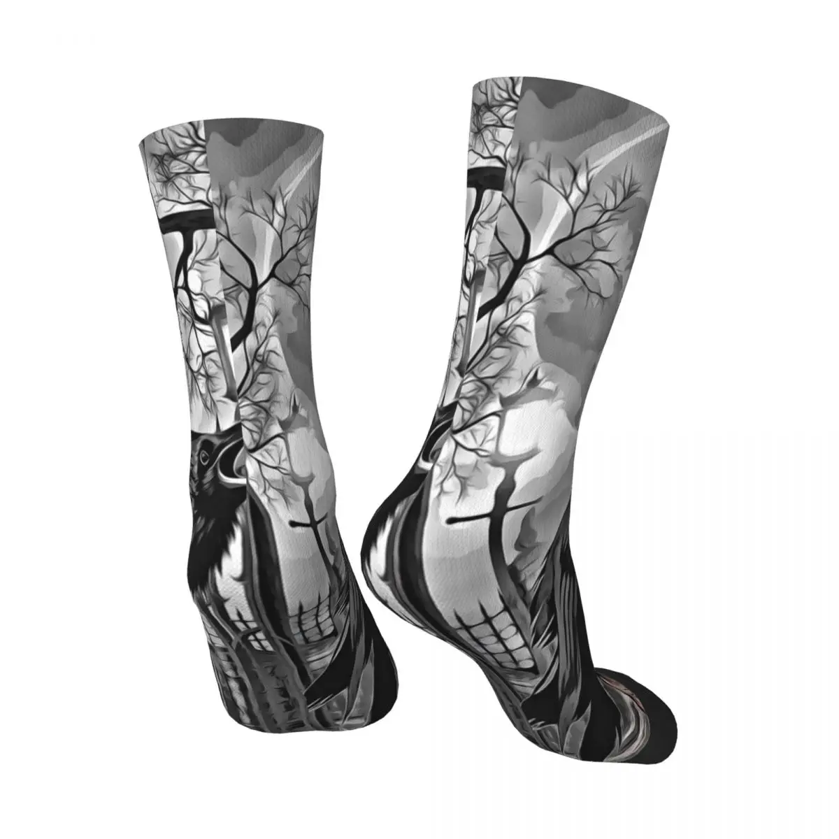 Poe Tribute-Calcetines antideslizantes para hombre y mujer, medias de marca de diseñador para halloween