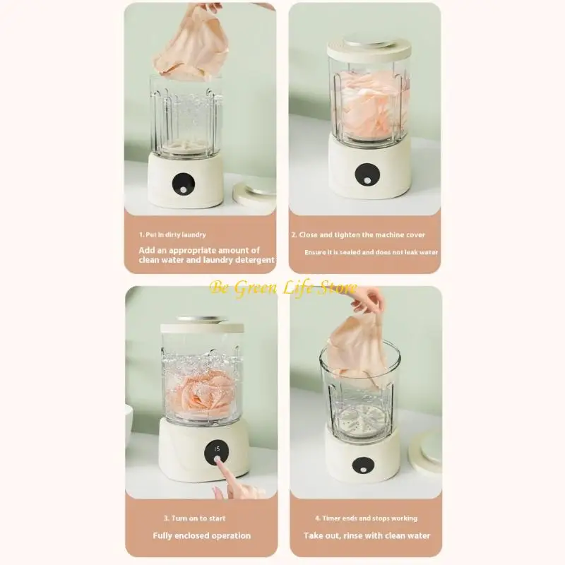 M7DF 1.5L 휴대용 미니 세탁기 무선 와셔 속옷 청정기 양말 여행 캠프 아파트 사용