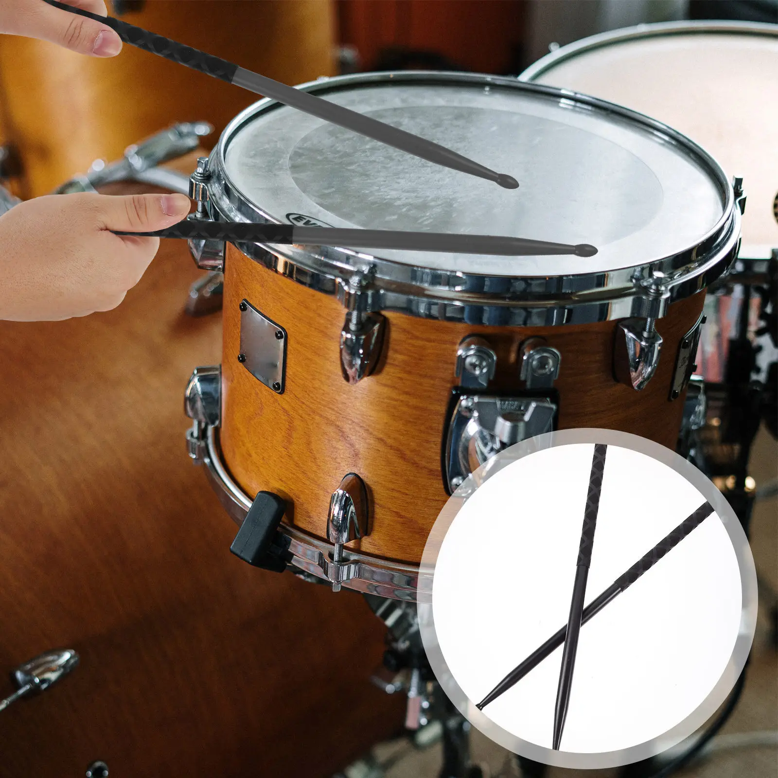 

3Pairs Non-Skid Cover Drumsticks Professional Grade Solid for Adult Beginner Drum Practice Versatile Stable Long-Lasting