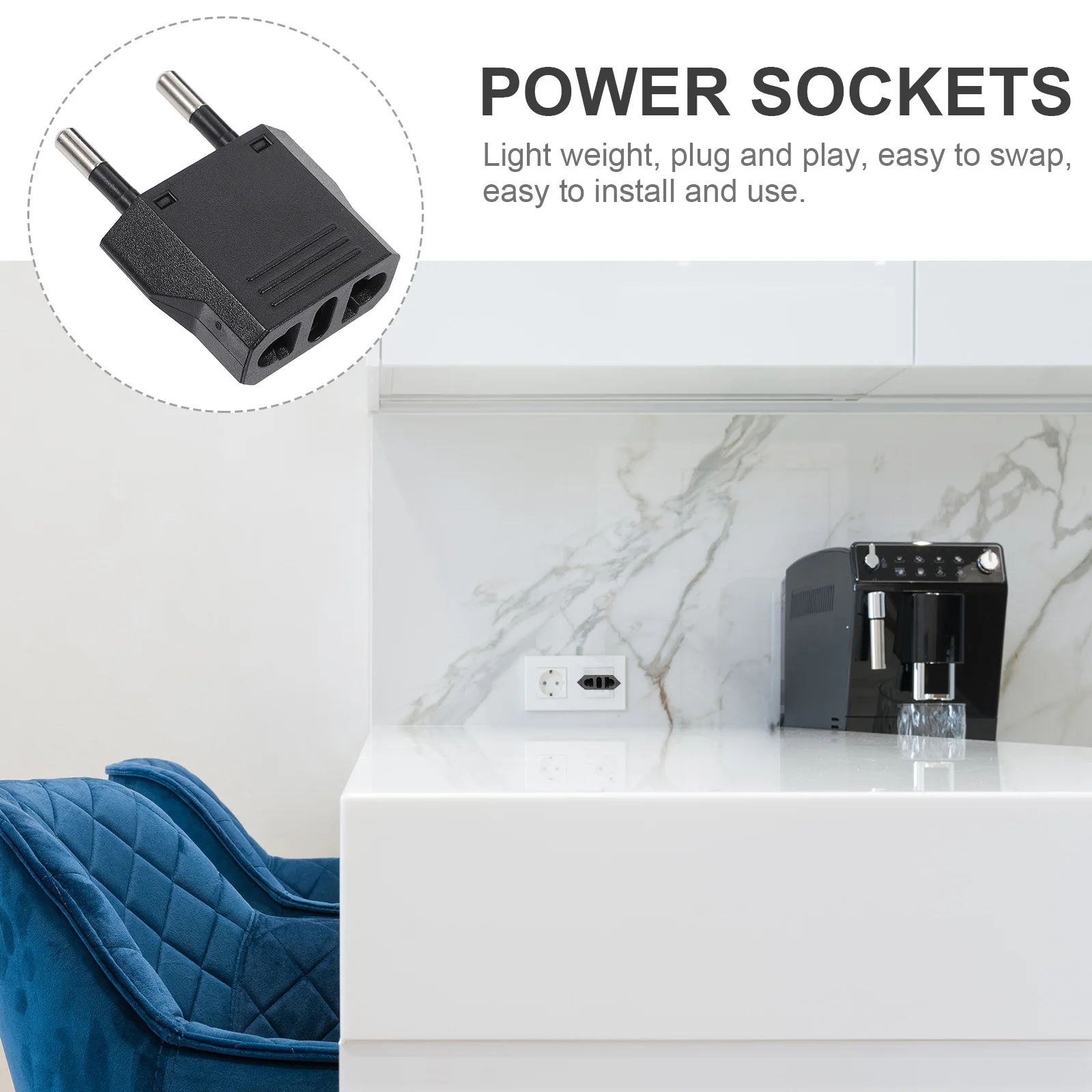 

6 Pcs Adapters Converter Socket Voltage Us to Europe Copper for European Travel