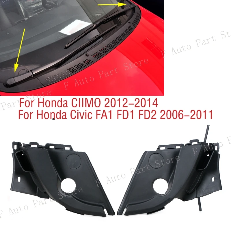 Cubierta de parabrisas delantero para coche Honda Civic, Panel embellecedor lateral para esquina de limpiaparabrisas, para modelo FA1 FD1 FD2