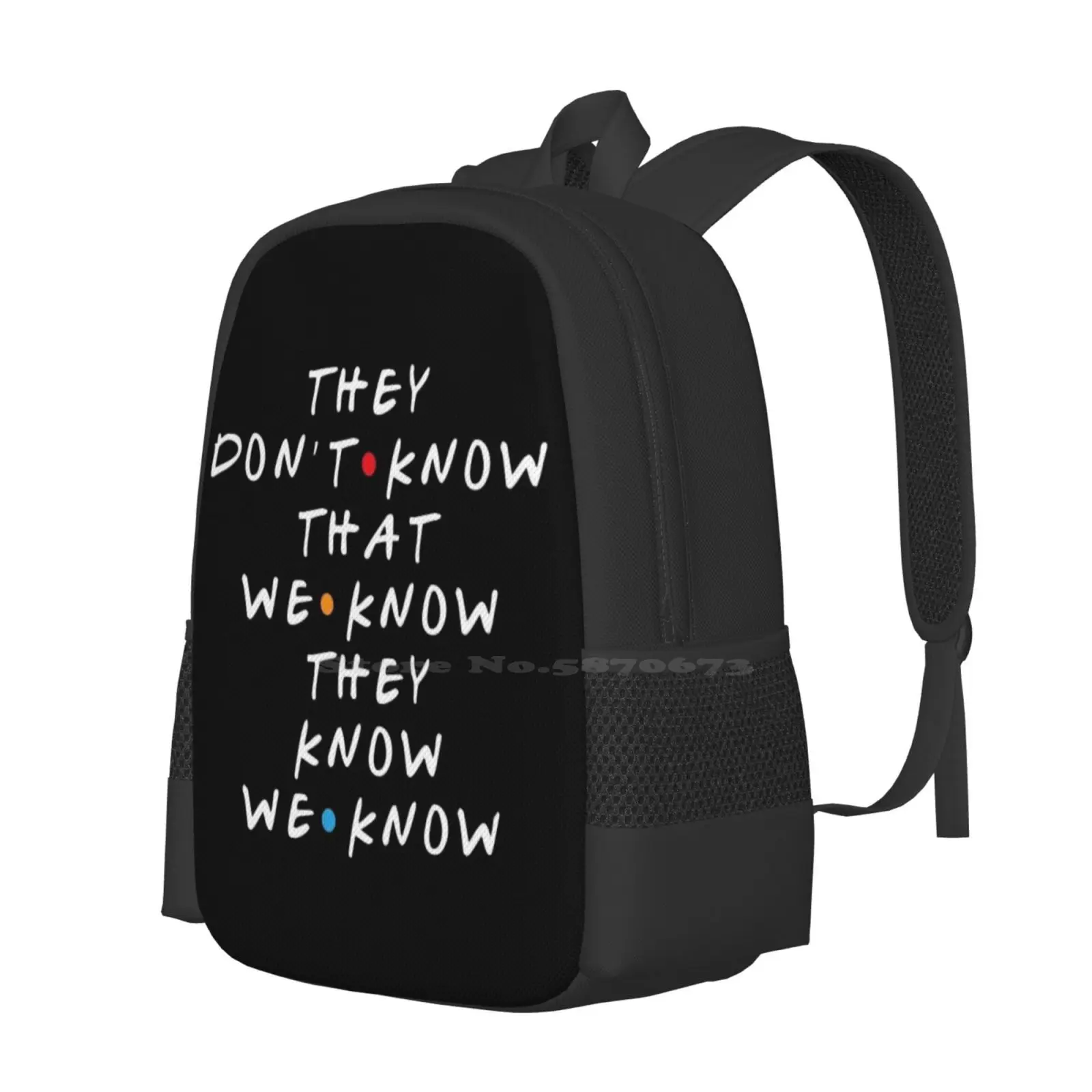 They Don\'T Know That We Know They Know Hot Sale Schoolbag Backpack Fashion Bags How You Doing Friends Tv Show Joey Chandler