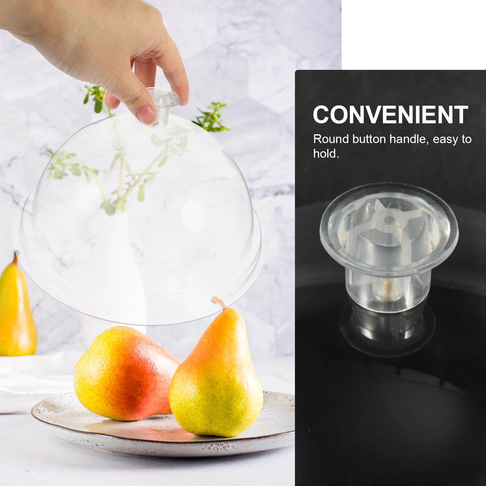 

2pcs 8Inches Food Covers Transparent Plastic Small Food Cover No Holes -Fly Proof For Kitchen Storage Portable Sturdy