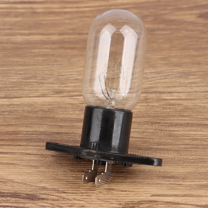 1Pc 4.8mm Socket With Bent Foot 220V 15-20W Microwave Oven Bulb Refrigerator Lighting Bulb with Holder Replacement UniversalHot