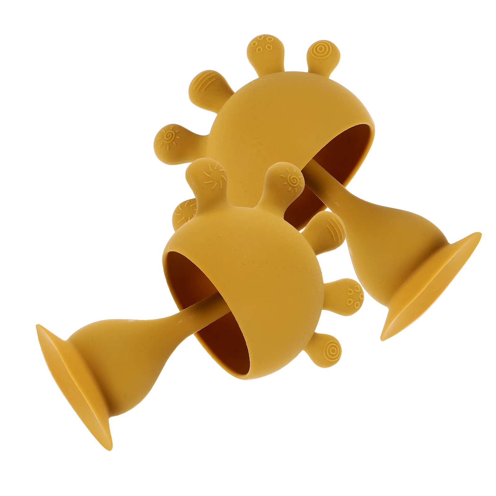 2 قطعة خشخيشات تسنين للأطفال من السيليكون على شكل يد مدمجة في جرس آمن للمضغ لتخفيف السفر والتنسيق اليدوي للرضع #3