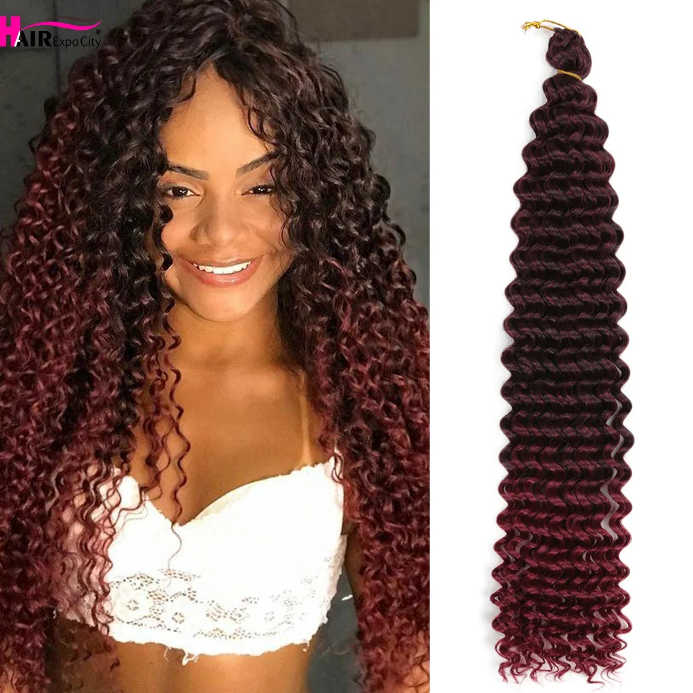 Deep Twist Crochet Braid Hair Synthetic Pre Stretched Braiding Hair Extensions For African Women Kanekalon Afro Braids Hair