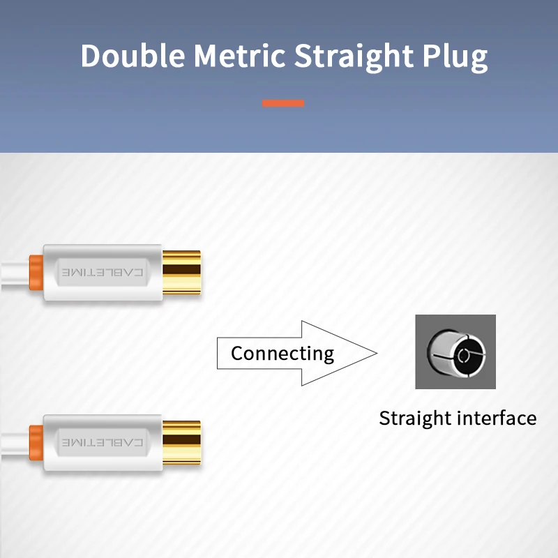 CABLETIME kabel TV M/F 3C2V kabel Video untuk televisi definisi tinggi antena HD TV STB Digital saluran TV C268