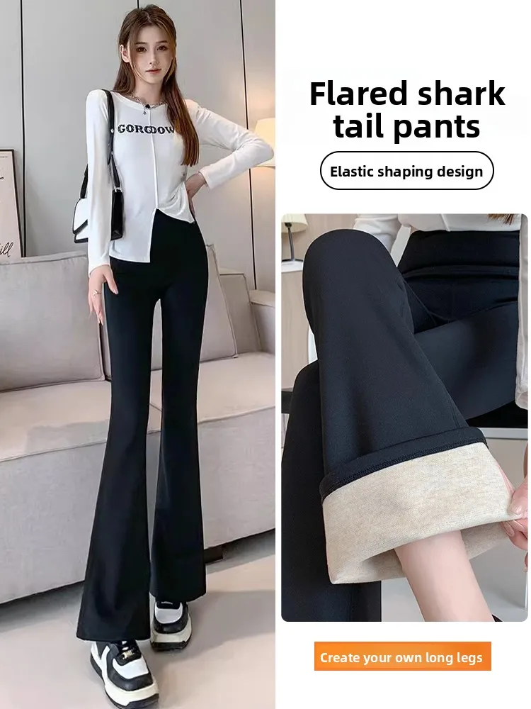 

High Waist Yoga Pants Women's Spring Autumn ape Slimming ark Bite Elastici Boting Trousers Long Pants Thin Model