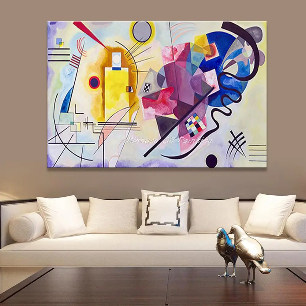 Mintura Handpainted Wassily Kandinsky Famous Oil Paintings on Canvas Modern,Home Decor Abstract Wall Art,Picture for Living Room