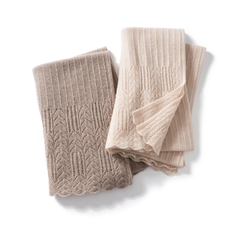 Шарф из 100% кашемира, размер 180*55, для женской осенне-зимней уличной одежды, теплый вязаный кашемировый шарф, шаль