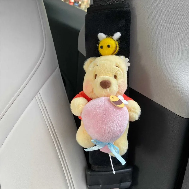 لطيف ويني ذا بوه الكرتون أفخم حزام الأمان غطاء الكتف سيارة عصرية أربعة مواسم العالمي المضادة للارتداء حزام الأمان #4