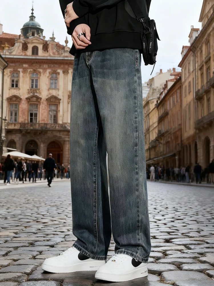 

Men's Straight-Leg Jeans - Relaxed Fit Wrinkle-Resistant Casual Trousers for Autumn 2025 (Factory Direct)